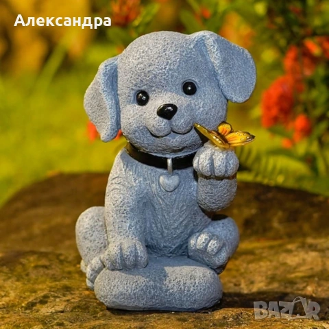 Градинска соларна лампа LED декорация „Куче с пеперуда“, Автоматично включване, IP44, 20см, снимка 10 - Соларни лампи - 54609471