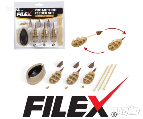 Метод фидер комплект Filex Pro Method Feeder Set 20-70g с калъп, снимка 2 - Такъми - 54035469