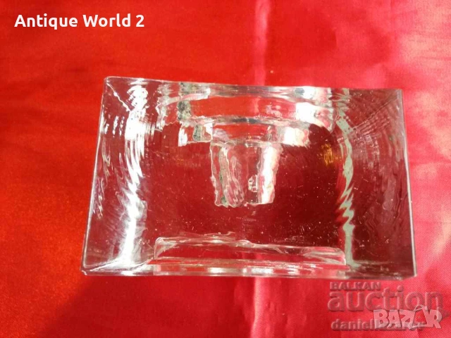 Красив Двустранен Свещник Кристално Стъкло, снимка 6 - Антикварни и старинни предмети - 54350494