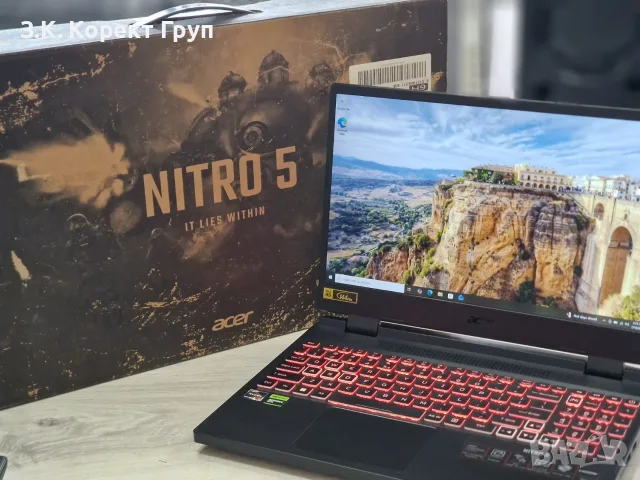 Геймърски лаптоп Acer Nitro 5 (AN515-46) | RTX 3070 Ti (8GB) | Ryzen 7 6800H | Кашон