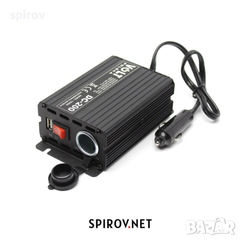 Конвертор на напрежение за гнездо на запалка DC 24V-12V 200W USB