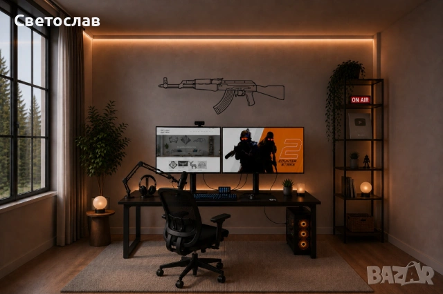 Метална картина AK-47 от CS2/CS – 75см | Безплатна доставка