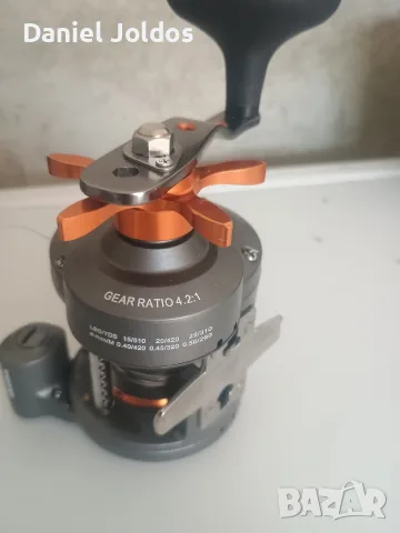 Мултипликатор Okuma Coldwater CW-303DLX (Лява дръжка) + Плетено влакно, снимка 2 - Макари - 55570316