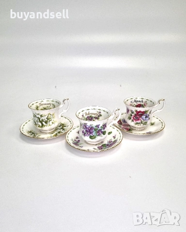сервиз от фин порцелан Flowers of the Month Royal Albert, снимка 5 - Сервизи - 54354456