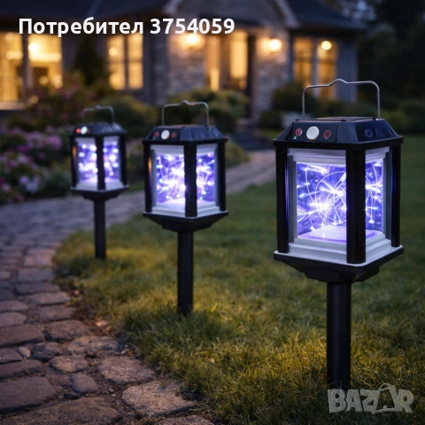 Градинска индукционна соларна лампа HW-888C-1W - стилна и функционална, снимка 4 - Соларни лампи - 55174819