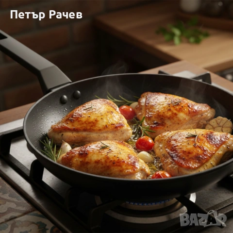 Тиган Edenberg с керамично незалепващо покритие — за здравословно готвене, снимка 2 - Уреди за готвене на пара - 53985309