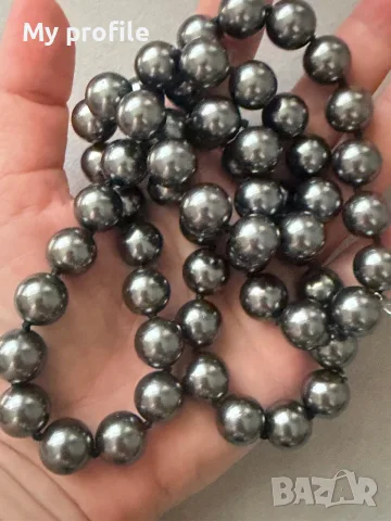 Маркова огърлица от черни перли “Майка на перлите” "Mother of pearls", снимка 2 - Колиета, медальони, синджири - 55300054