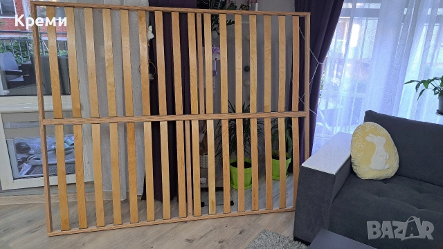Дървена рамка за матрак за спалня с размери 160/200 см. Рамката е в добро състояние!, снимка 6 - Спални и легла - 54730767