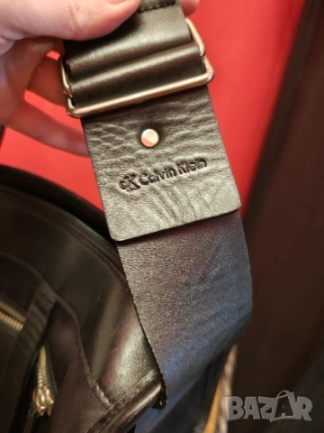 Calvin Klein Чанта естествена кожа и плат, снимка 9 - Чанти - 54370208
