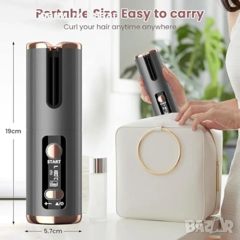 Нова Автоматична маша за къдрици коса жени прическа безжична Type-C 6 температури, снимка 6 - Маши за коса - 54050989