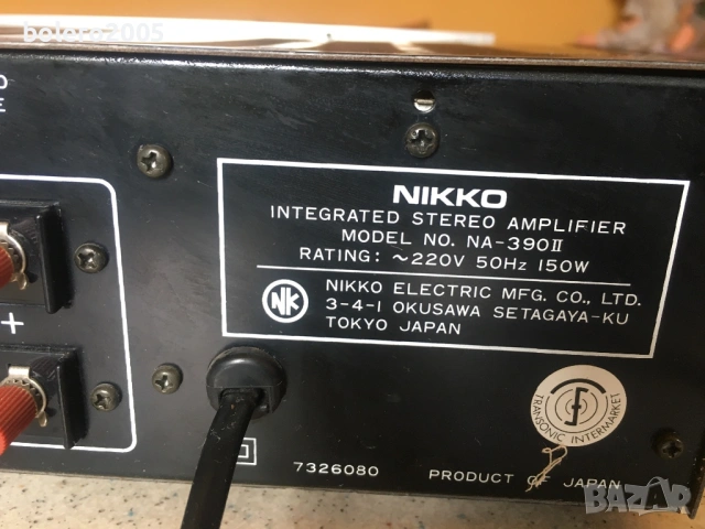 Усилвател NIKKO NA -390||, снимка 7 - Ресийвъри, усилватели, смесителни пултове - 54719518