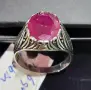 Мъжки сребърен пръстен 925 с рубин, снимка 4
