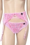 Hunkemöller комплект бикини M и колан за жартиери L – розова флорална дантела, снимка 1