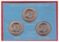 СЕТ С ТРИ МОНЕТИ ПО 1 ДОЛАР 1979 ГОДИНА /виж описанито/, снимка 1
