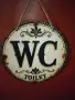 табела тоалетна WC винтидж 20 см, снимка 1