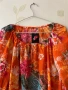 Нова с етикет оранжева лятна блуза с десен на цветя и панделки 🧡 XL размер 110 гръдна обиколка 🧡, снимка 2