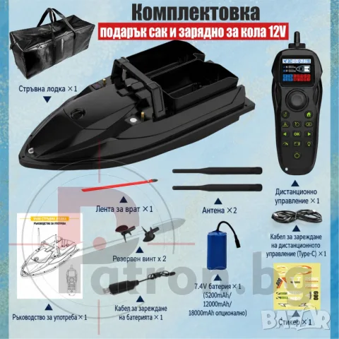 Лодка за захранка Flytec V600 GPS Pro с батерия 18000mAh, снимка 13 - Стръв и захранки - 55309806
