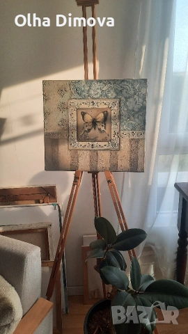 Картина Пеперуда 40 × 45 см., снимка 6 - Картини - 54395678