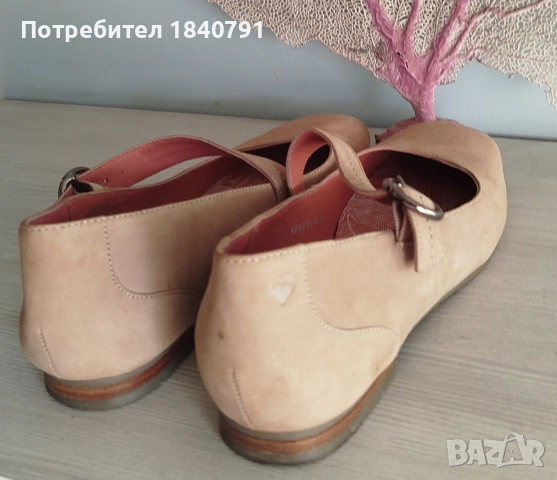 Moshulu (flats) летни пантофки/балерини – естествен велур, бежови, №40, снимка 5 - Дамски ежедневни обувки - 55112303
