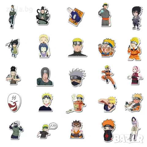 Комплект стикери Naruto Shippuden – 50 броя PVC водоустойчиви лепенки с UV защита | За лаптоп 10170, снимка 8 - Комплекти - 54659720