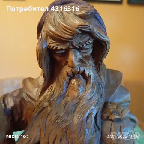 Стара дървена фигура, снимка 9 - Антикварни и старинни предмети - 55429952