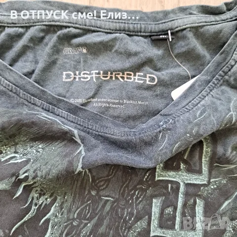 Тениска оригинал лиценз EMP  DUSTURBED, снимка 3 - Тениски - 55341004