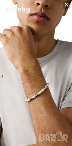 EMPORIO ARMANI оригинална мъжка перлена гривна, снимка 2 - Гривни - 55126905