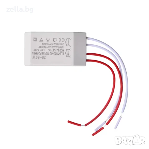 Трансформатор 230V AC към 12V AC 20-60W – за халогенни крушки и нисковолтово осветление 10343, снимка 4 - Друга електроника - 54672411