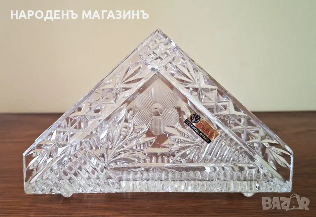БОХЕМИЯ - ЧЕХОСЛОВАКИЯ - Салфетник на две крачета салфетки сервиз кухня маса, снимка 7 - Други ценни предмети - 55666300
