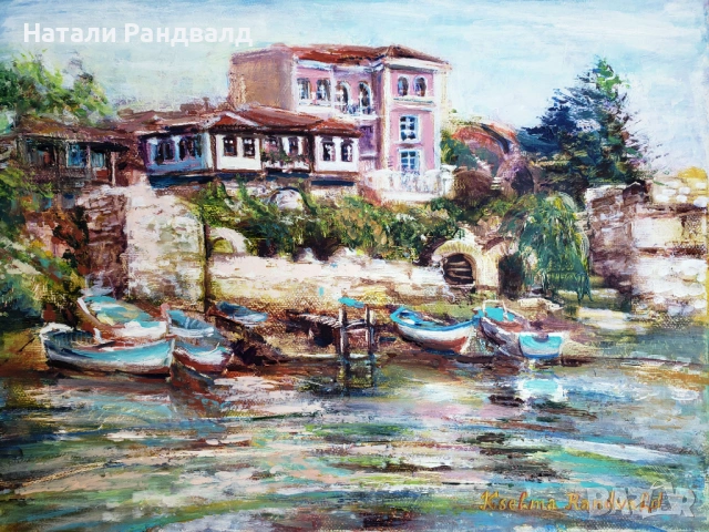 Картина "Изглед от Несебър" – Маслени бои