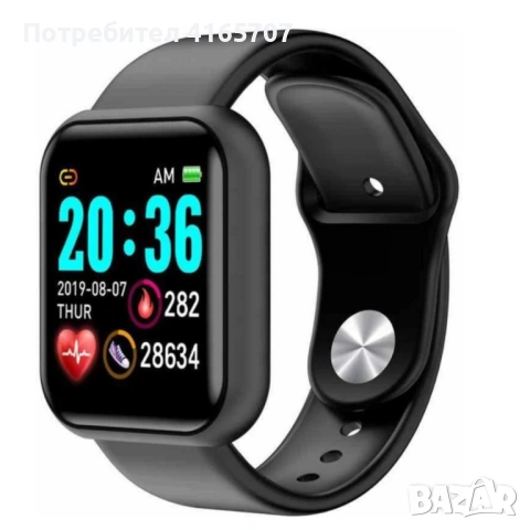 Смарт часовник L18 черен – фитнес тракер с пулс, кръвно, SpO2 и известия от телефон