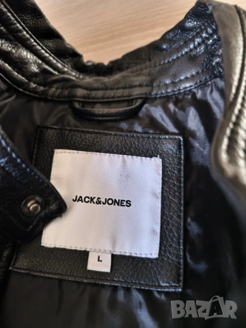 Мъжко кожено яке Jack and Jones, снимка 7 - Якета - 54099545