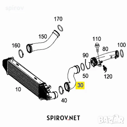 Маркуч турбо интеркулер Mercedes W204 A2045280982, снимка 2 - Части - 55700970