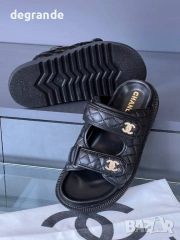 🎀Дамски Чехли 💫Chanel💫 Бяло Черно Кафяво, снимка 6 - Чехли - 54894925