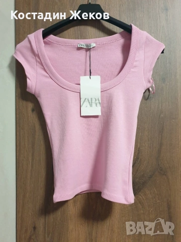 Нова със етикет. Дамска оригинална блузка. ZARA , снимка 3 - Тениски - 55072764