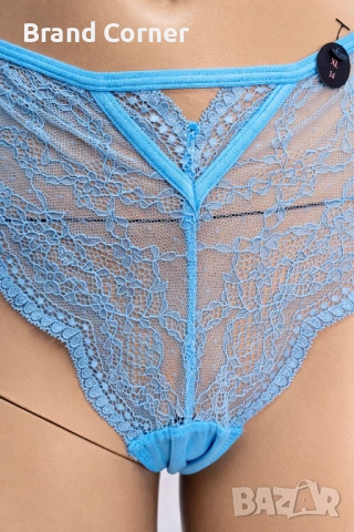 Дамско дантелено долнище Hunkemöller – размер XL, светлосиньо, снимка 3 - Бельо - 54533011
