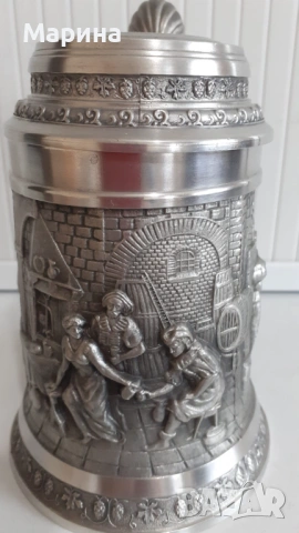 Халба от калай 600 мл,  Antik*Vintage #137, снимка 4 - Антикварни и старинни предмети - 54389053