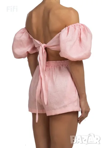 Дамски ленен сет SUSAN PINK от MY LUCINDA, снимка 3 - Комплекти - 55326933