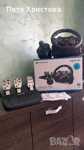 Комплект Logitech G29 Racing Weel + Shifter в гаранция до 28.12.27г., снимка 2 - Игри за PlayStation - 54909742