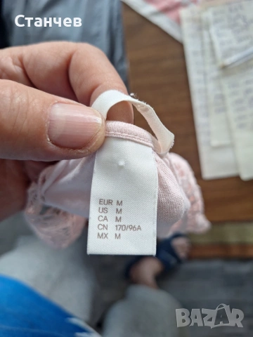 Дамски нежно розов топ H&M с богата дантела, размер M, снимка 2 - Корсети, бюстиета, топове - 54979857