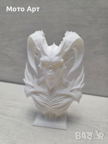 Фигура на Демон Дявол 3д Принт за Бюро Бюст за Оцветяване Diablo