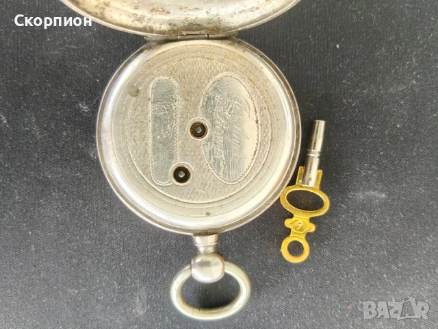 Швейцарски СРЕБЪРЕН джобен часовник 1900г. с ключе - 10 РУБИНА ПРОМОЦИЯ, снимка 13 - Джобни - 50419600
