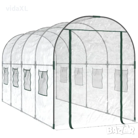 vidaXL Прозрачна оранжерия 160x400x190 см PVC и стомана с прахова боя(SKU:317247)