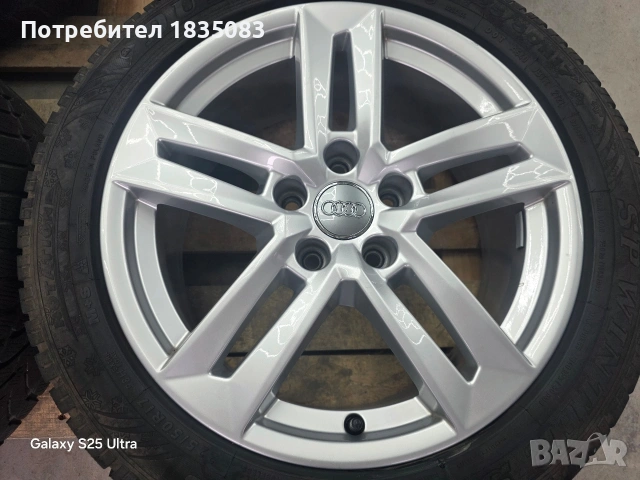 Лети джанти 17ки 5х112 Audi + зимни гуми 225/50/17 Dunlop, снимка 6 - Гуми и джанти - 54441174