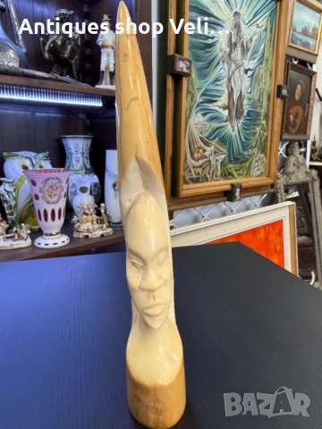 Ръчноизработена фигура от кост №8104, снимка 3 - Антикварни и старинни предмети - 54202061
