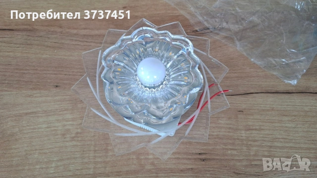 LED луничка 7W за окачен таван – декоративна кристална