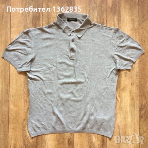 НОВА оригинална светло сива поло тениска с яка ERMENEGILDO ZEGNA размер M/50 от Италия, снимка 3 - Тениски - 54864409