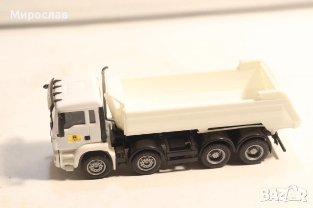 HERPA 1:87 H0 MAN САМОСВАЛ ГОНДОЛА КАМИОН МОДЕЛ КОЛИЧКА, снимка 2 - Колекции - 54396311