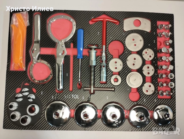 Модул с инструменти SIXTOL MECHANIC TOOL TRAY 10 за чекмедже на количка 52 части, снимка 4 - Други инструменти - 54745806