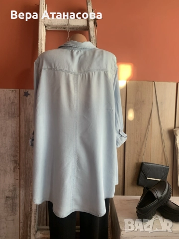 🩵💎💙 Oversized дънкова риза👟 a размер, снимка 5 - Ризи - 55606696